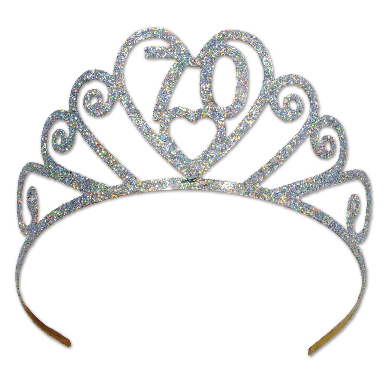 Beistle Pack of 6 Glittered Silver "70" Costume Tiara - Adult One Size
